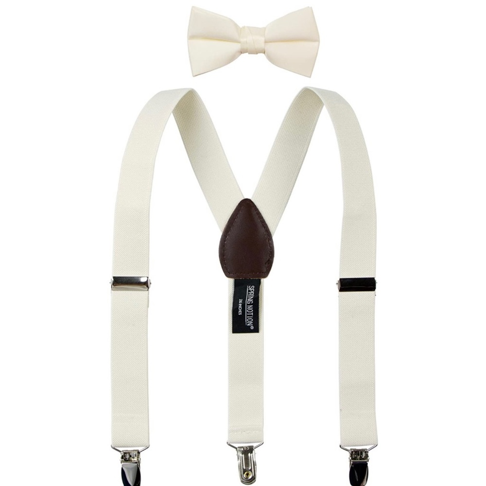 Spring Notion Suspenders & Solid Color Bow tie